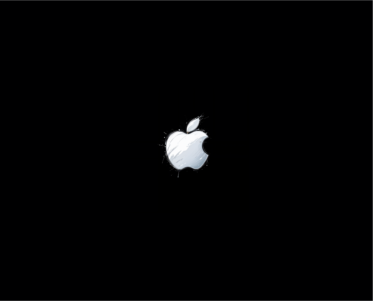 Sleek white Apple logo on a stylish black background.