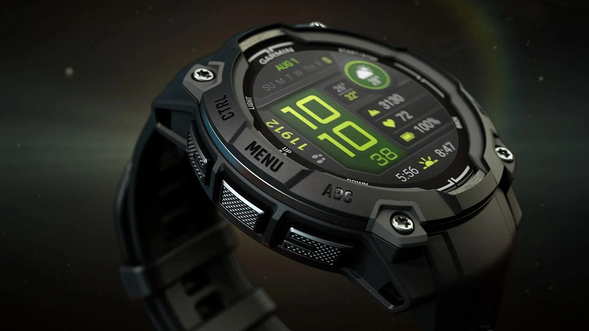 Rugged Garmin smartwatch with digital display and fitness tracking features
