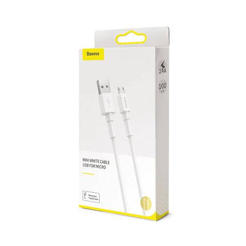 White Baseus Micro USB cable 2m South Africa - durable 480Mbps data transfer Zoodle