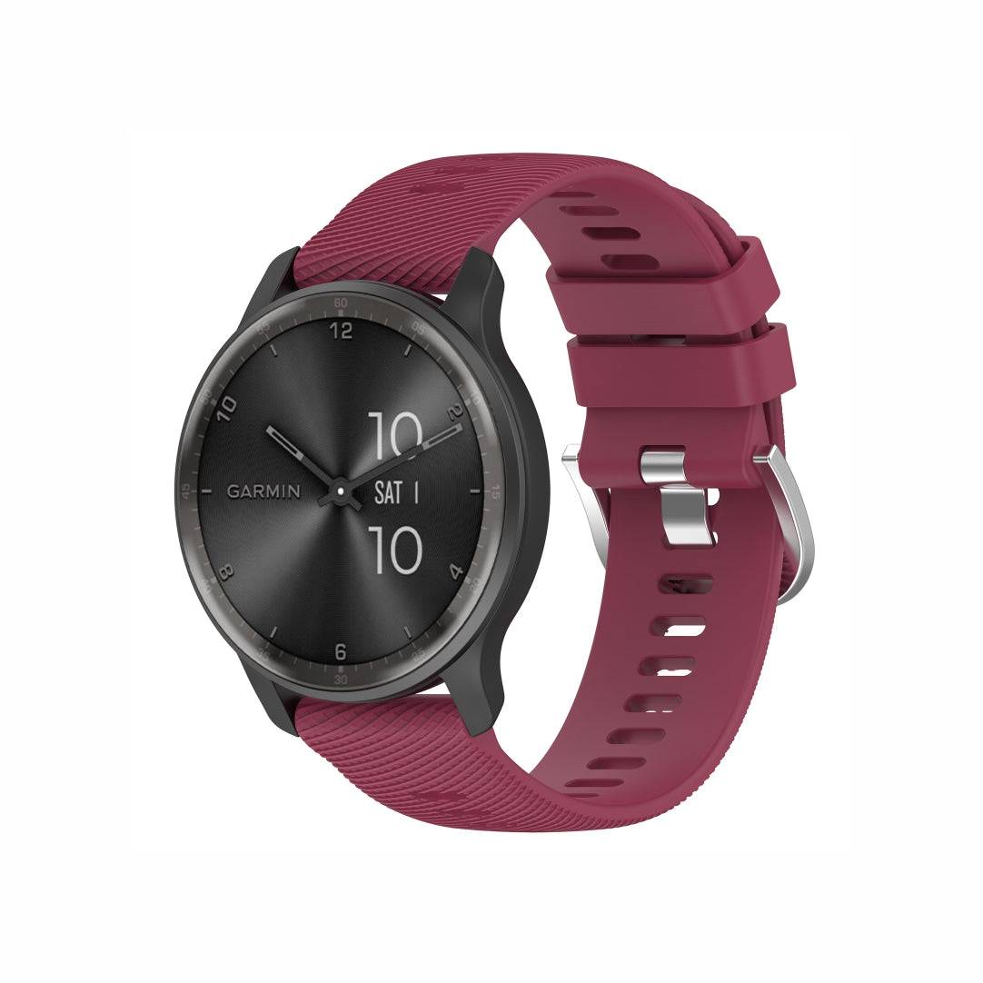 Classic Silicone Watch Band for GARMIN in maroon, designed for a fashionable yet functional upgrade to your smartwatch.