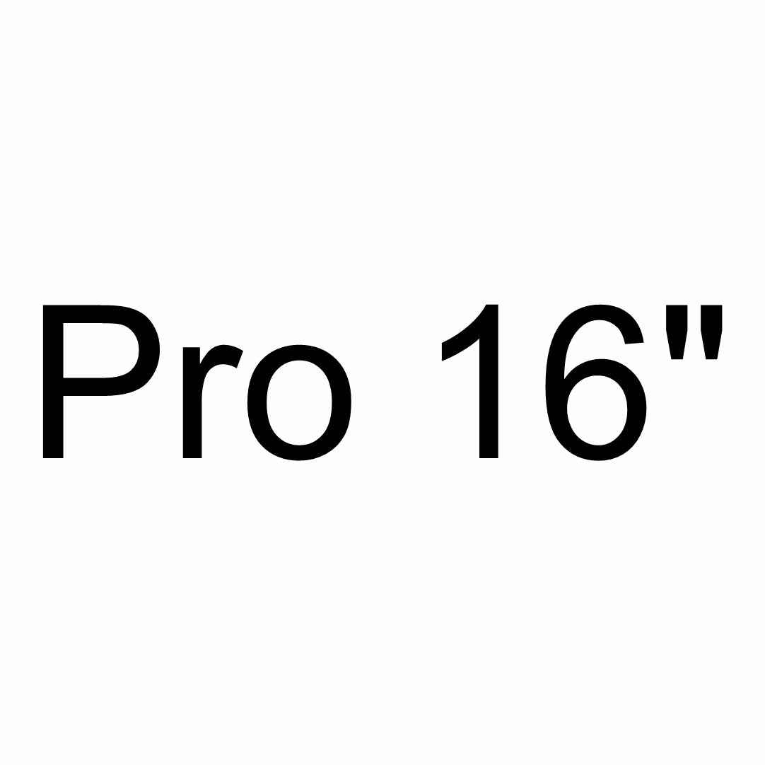 Bold black text reading Macbook Pro 16" on a white background, likely referring to a 16-inch professional-grade device such as a laptop or display.