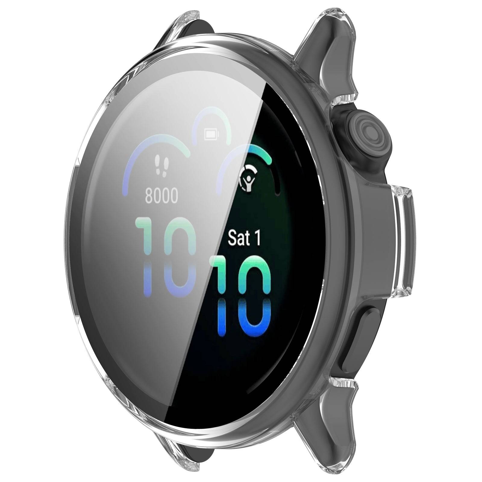 Durable Garmin Vivoactive 6 case by Zoodle installed on smartwatch, featuring shockproof edges and clear screen coverage.