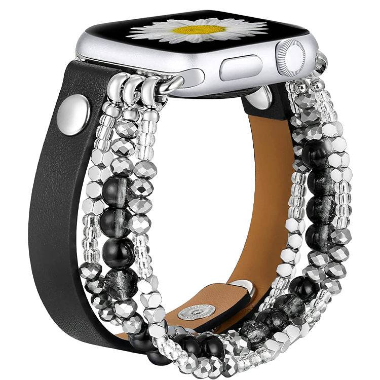 Onyx Folk Leather Band for Apple Watch black