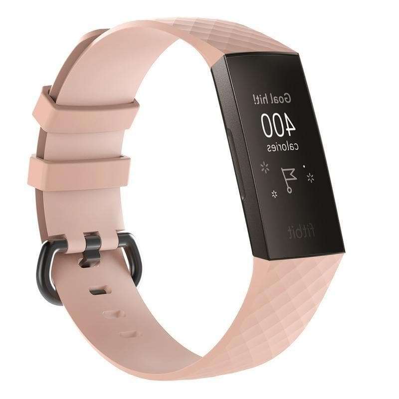 Fitbit Charge 3 or 4 Silicon Strap - Rose Pink - Zoodle Fitbit Straps