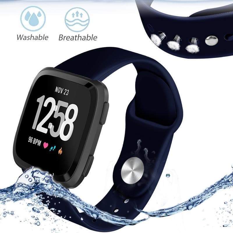 Fitbit Versa Silicon Sports Band - Dark Blue - Zoodle Fitbit Straps