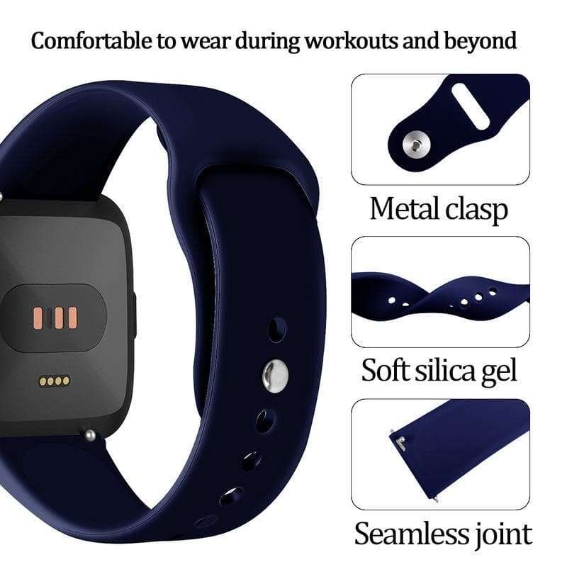 Fitbit Versa Silicon Sports Band - Dark Blue - Zoodle Fitbit Straps