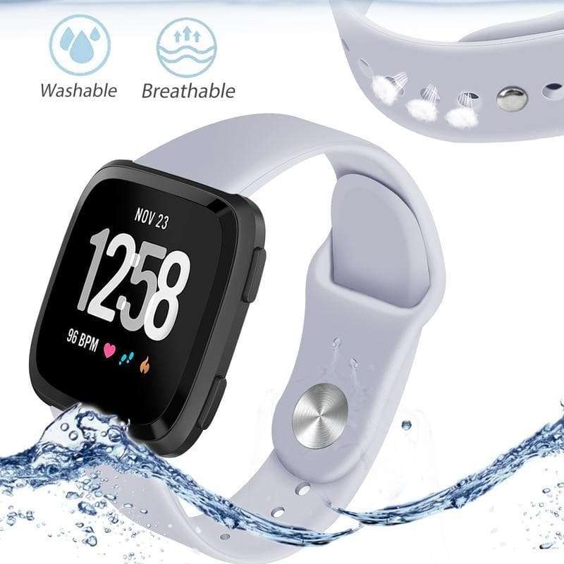 Fitbit Versa Silicon Sports Band - Grey (Small) - Zoodle Fitbit Straps
