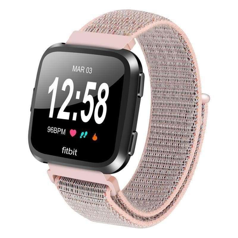 Nylon Loop Sports Strap for Fitbit Versa - Pink - Zoodle Fitbit Straps