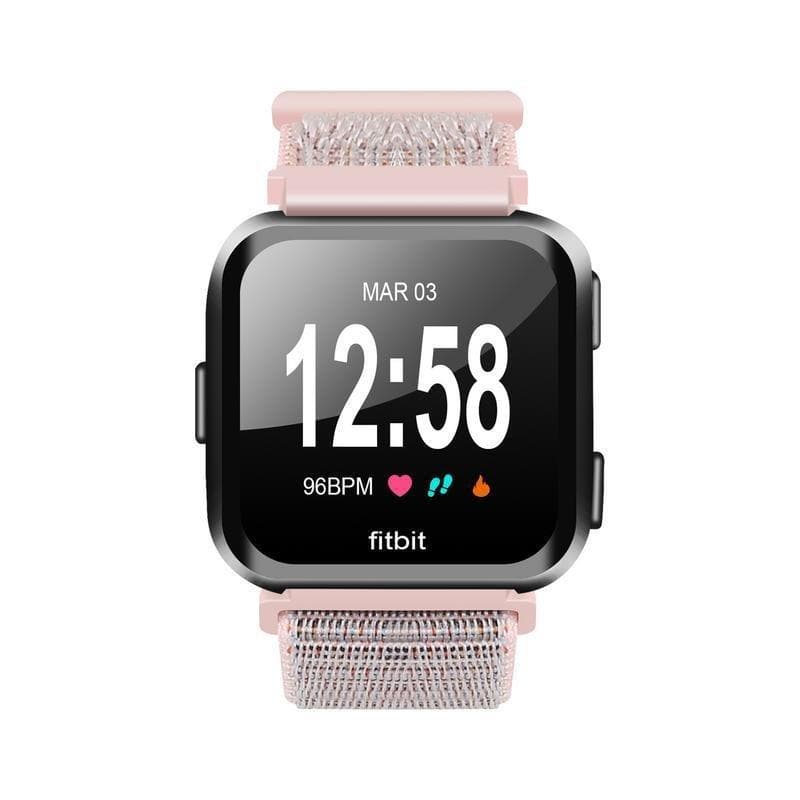 Nylon Loop Sports Strap for Fitbit Versa - Pink - Zoodle Fitbit Straps