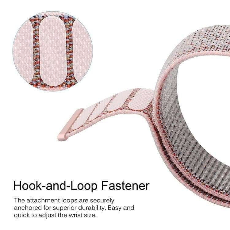 Nylon Loop Sports Strap for Fitbit Versa - Pink - Zoodle Fitbit Straps
