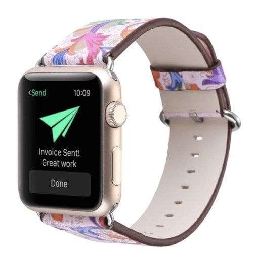 Leather Printed Strap for Apple Watch - Zoodle iWatch Straps
