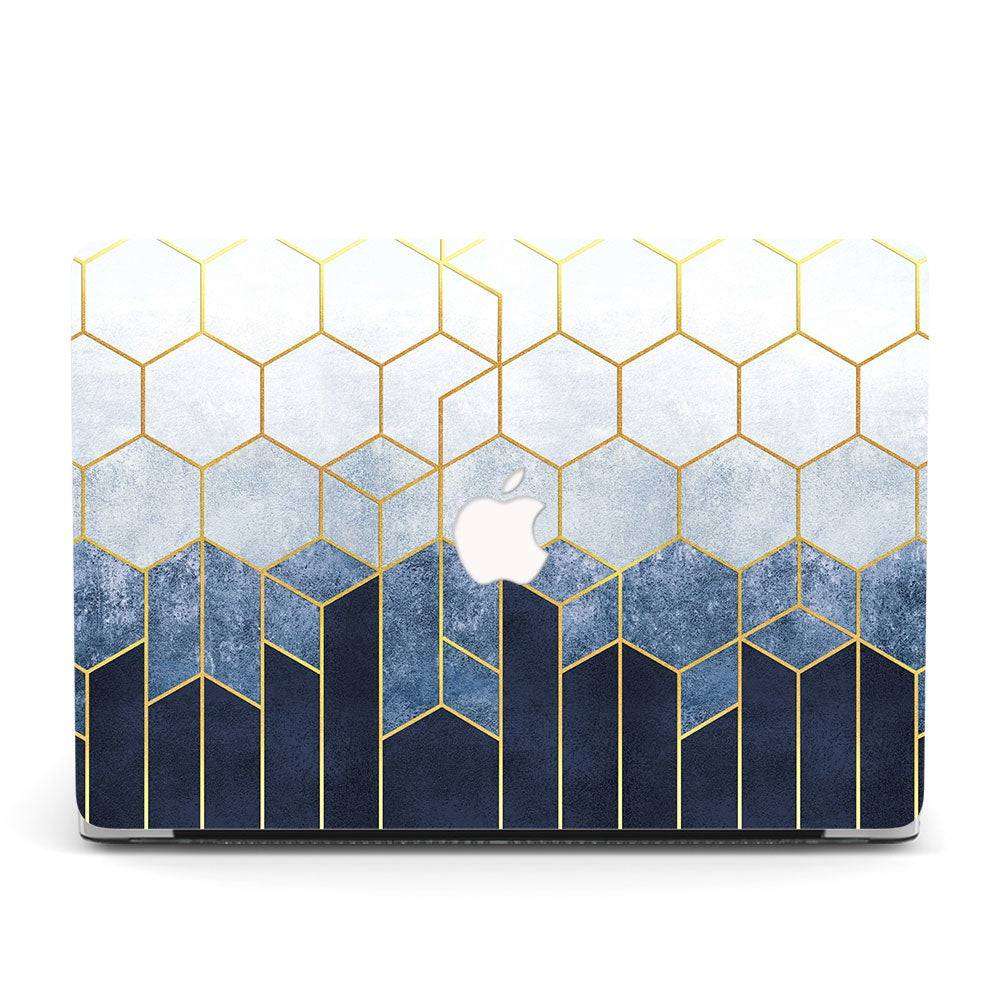Designer Case - Blue Geometrics Case for MacBook - Zoodle Laptop hard cases