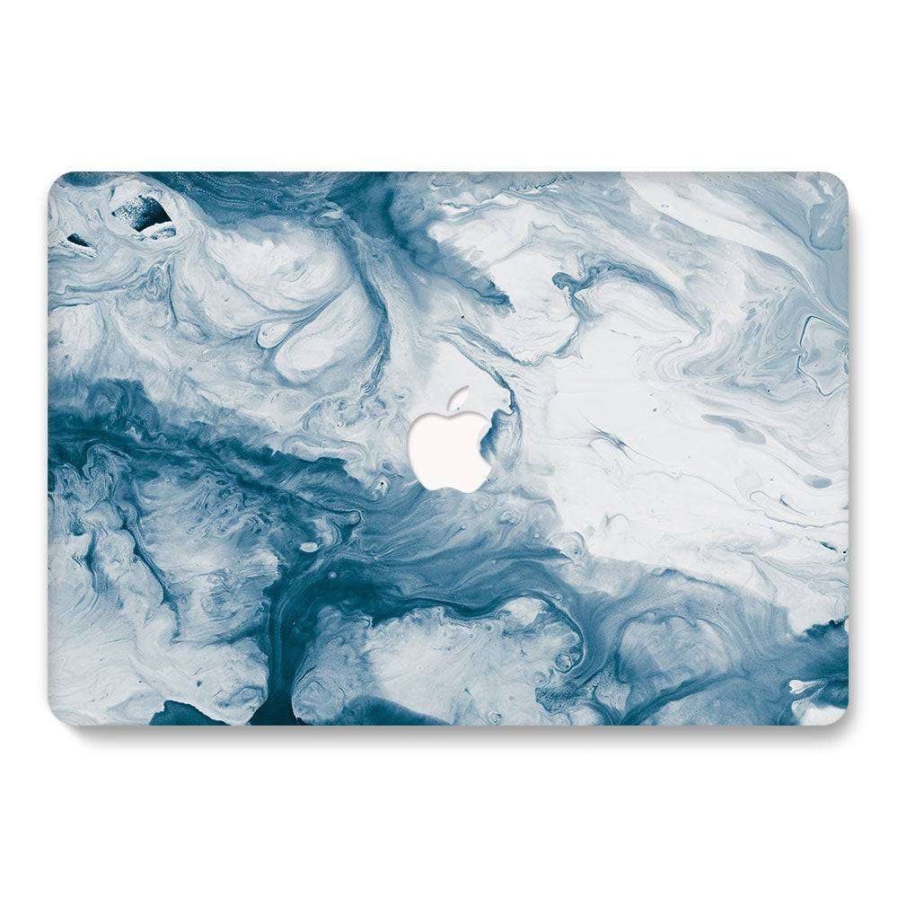 Designer Case - White and Blue Smoked Marble for MacBook - Zoodle Laptop hard cases