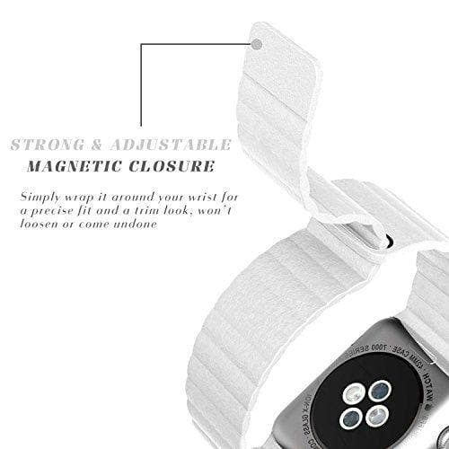 White Leather Loop Band for Apple Watch - Zoodle