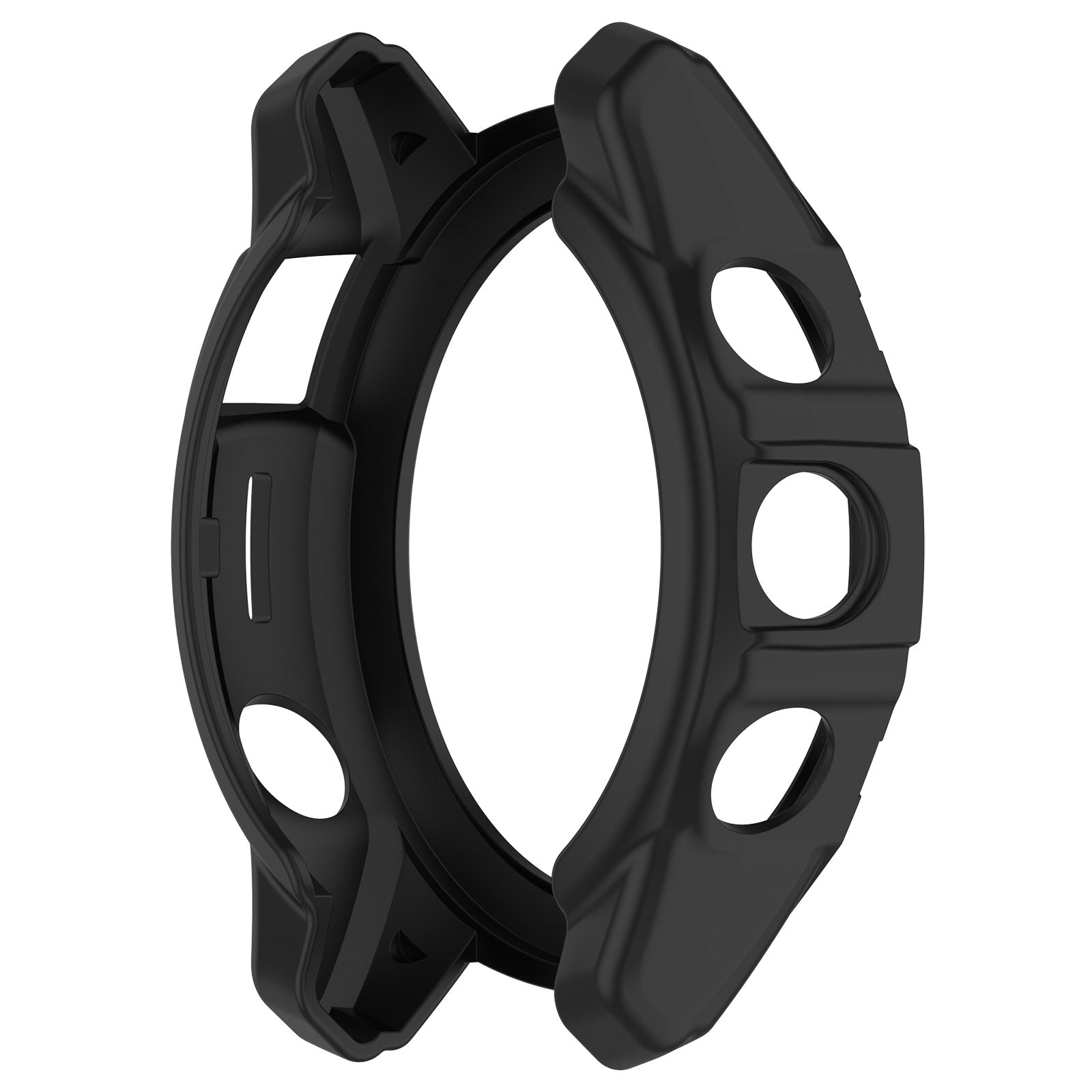 Durable black protective case for GARMIN Fenix E, offering full coverage and shock absorption for extreme sports and outdoor activities.