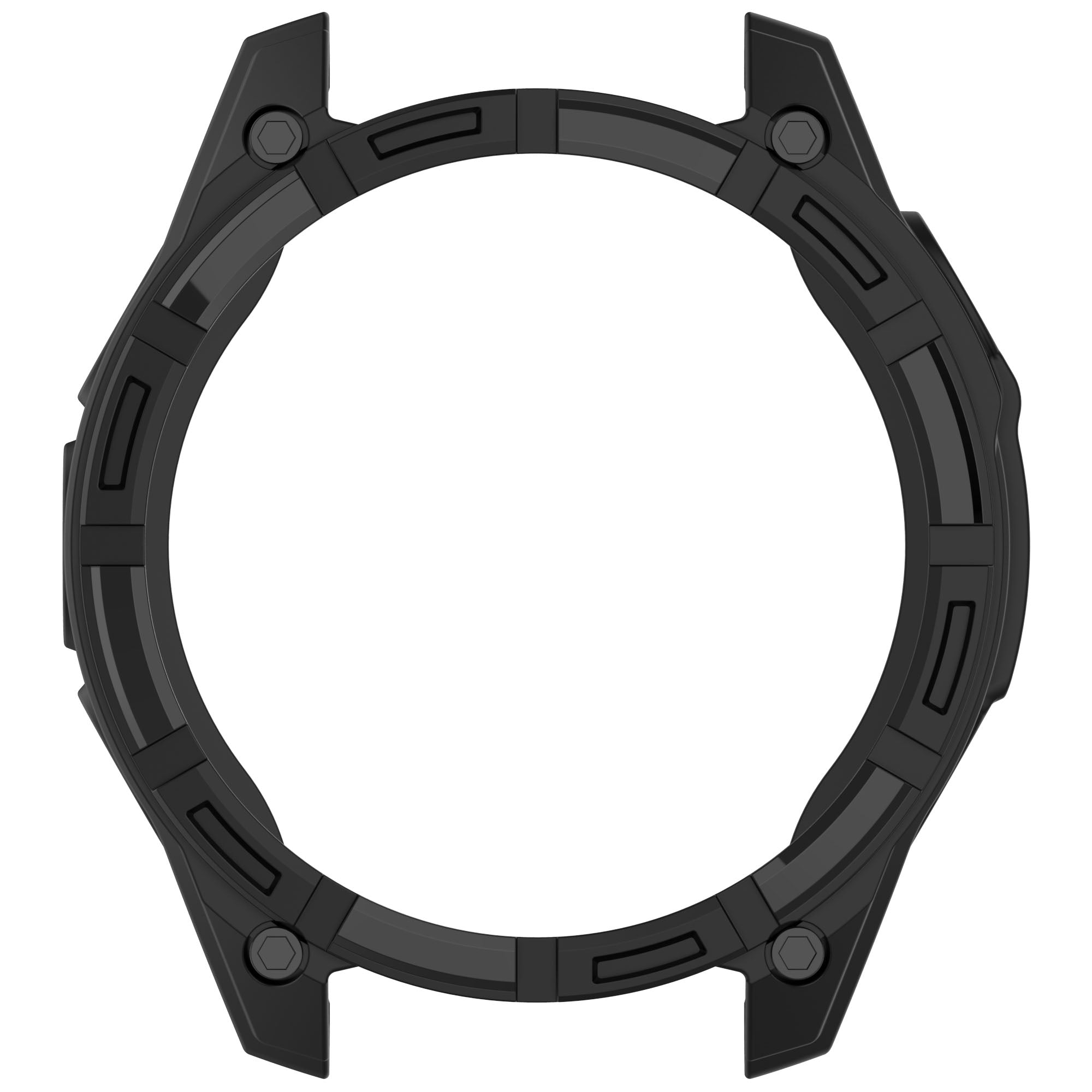 Front view of Zoodle Garmin Fenix 8 Solar Case showing full circular design with reinforced corners for impact resistance.