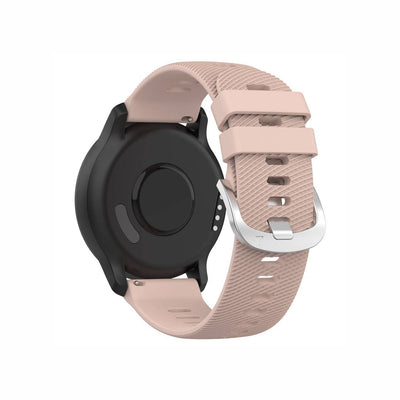Back view of Classic Silicone Watch Band for GARMIN in light pink, offering a feminine and secure design with silver clasp.