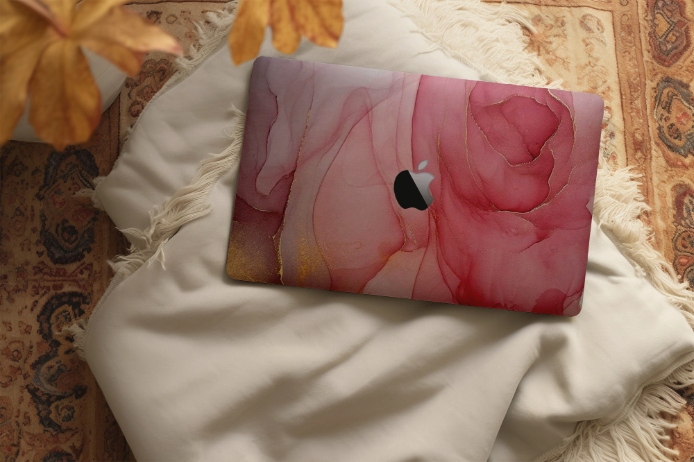 Protection Bundle for MacBook 13" – Pink Rose Marble