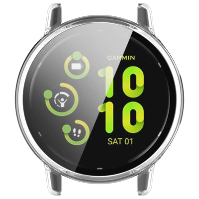 Top-down view of Garmin Vivoactive 5 with PC Protective Case - Zoodle. Transparent case preserves original watch design while offering protection.