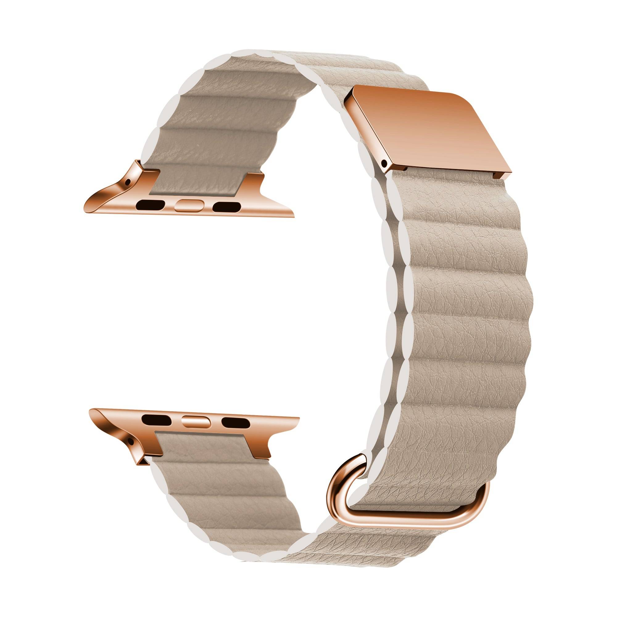 Apple Watch Premium Leather Band – Secure Magnetic Lock & All-Day Comfort