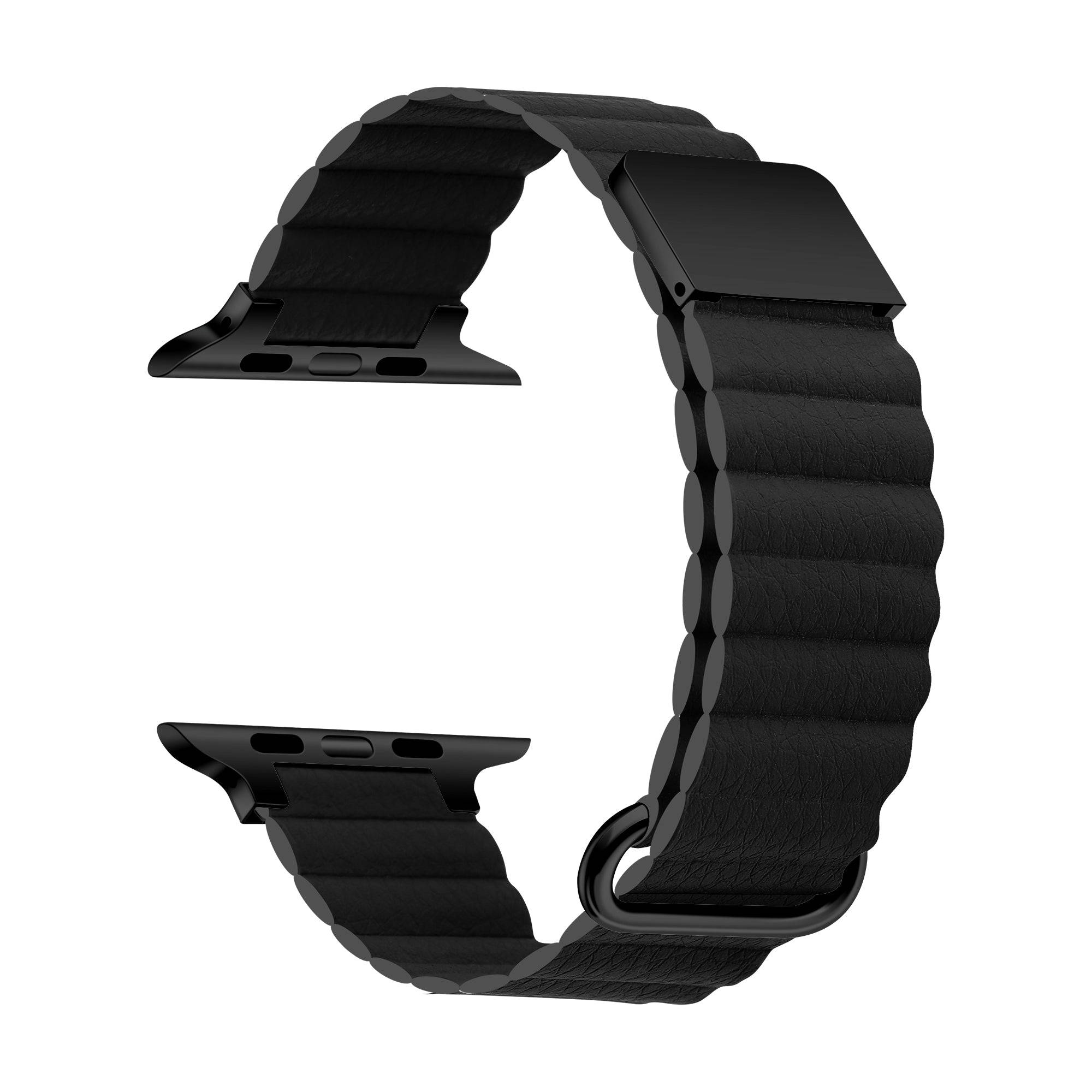 Apple Watch Leather Link Strap – Classic Design & Secure Magnetic Closure