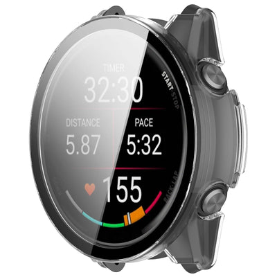 Durable PC Protective Case for Garmin Forerunner 970 fully installed, offering edge-to-edge screen protection and maintaining touchscreen clarity.