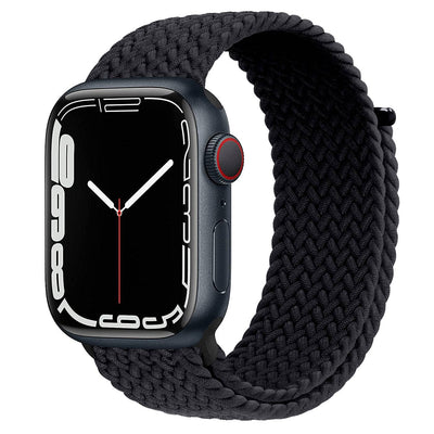 Black stretch braided Apple Watch band - adjustable for 44mm Series 10 Zoodle