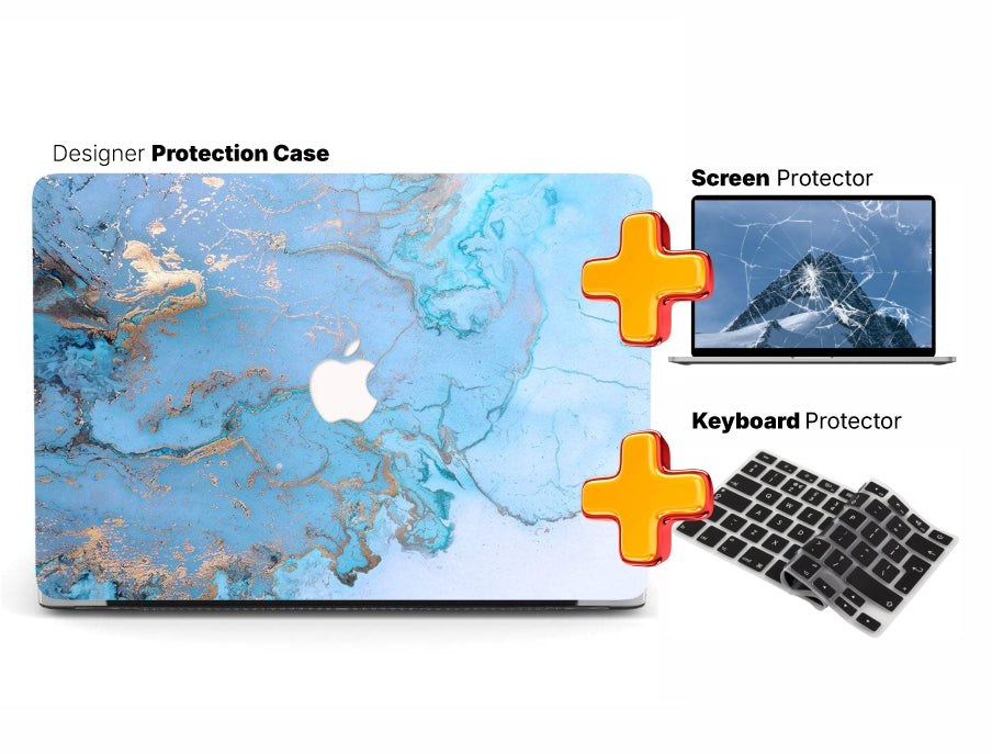 Protection Bundle for MacBook 13" – Blue Marble