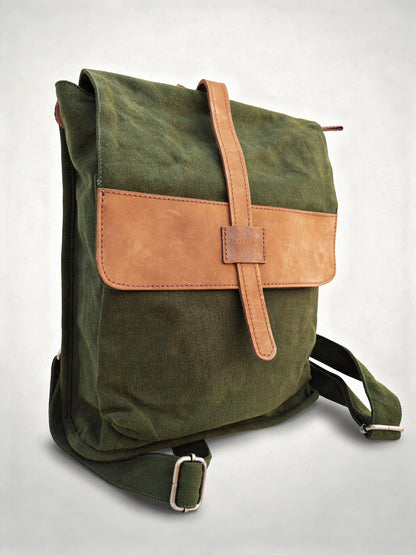 Laptop Bag | Canvas Leather Backpack