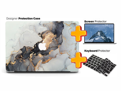 Protection Bundle for MacBook 13" – Grey Lava Marble