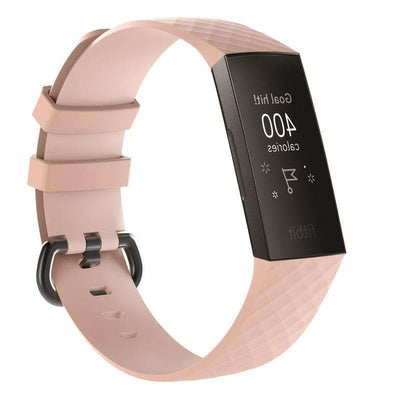 Fitbit Charge 3 or 4 Silicon Strap - Rose Pink - Zoodle Fitbit Straps