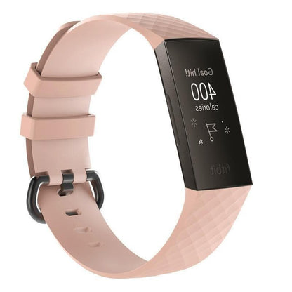 Fitbit Charge 3 or 4 Silicon Strap - Rose Pink - Zoodle Fitbit Straps