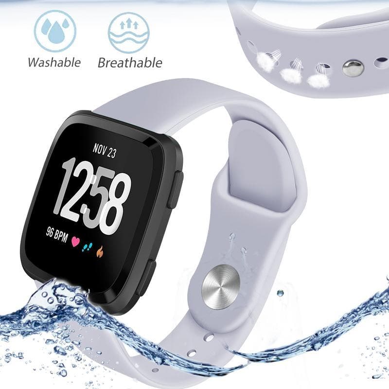 Fitbit Versa Silicon Sports Band - Grey (Small) - Zoodle Fitbit Straps
