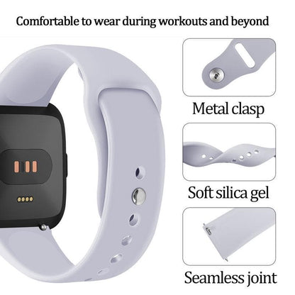 Fitbit Versa Silicon Sports Band - Grey (Small) - Zoodle Fitbit Straps