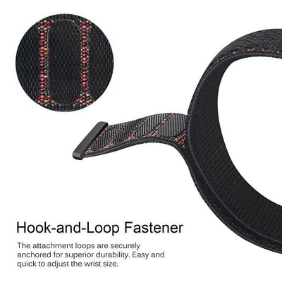 Nylon Loop Sports Strap for Fitbit Versa - Black - Zoodle Fitbit Straps