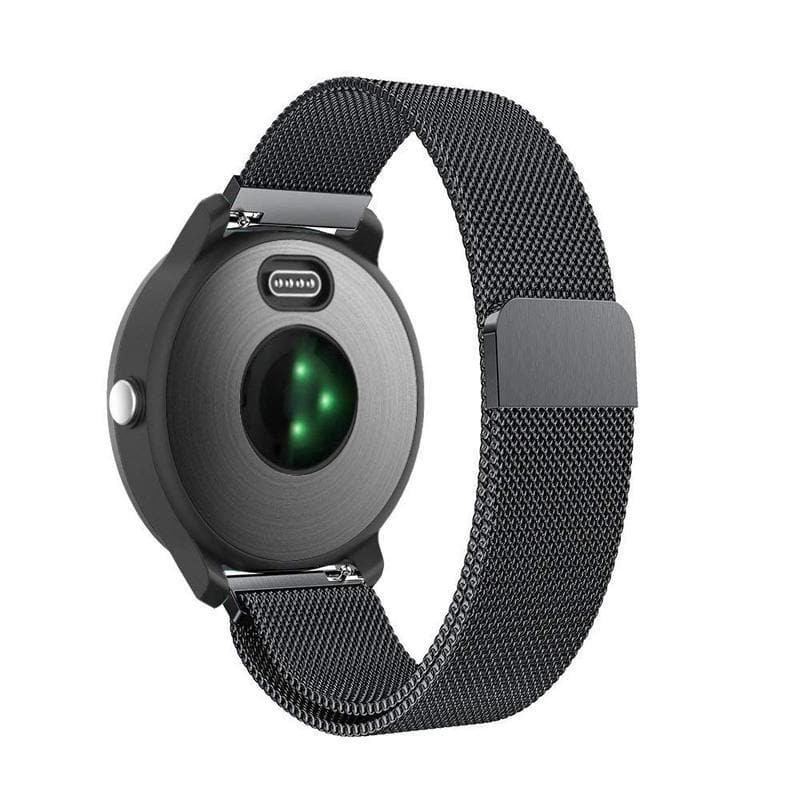 Deep Black Grey Milanese Loop Stainless Steel Band for Garmin Vivoactive 3 - Zoodle Garmin Straps