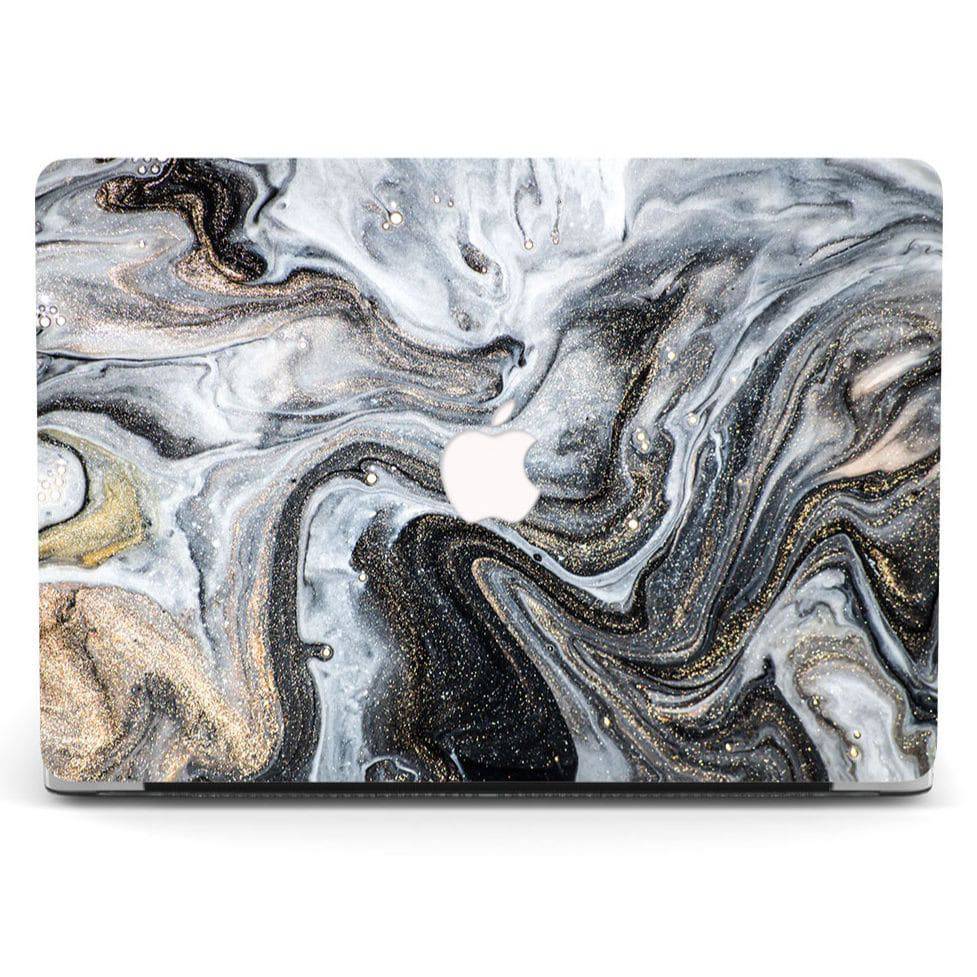 Designer Case - Black Fluid Paint for MacBook - Zoodle Laptop hard cases