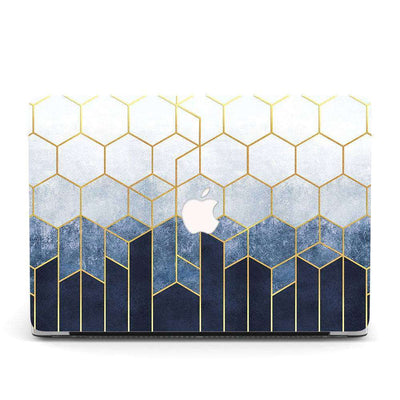 Designer Case - Blue Geometrics Case for MacBook - Zoodle Laptop hard cases