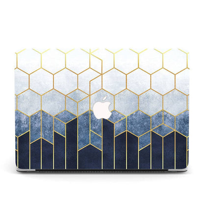 Designer Case - Blue Geometrics Case for MacBook - Zoodle Laptop hard cases