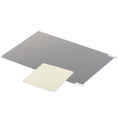 Anti-Glare AR Screen Protector for MacBook displayed with a microfiber cleaning cloth, emphasizing easy installation and durable film quality.